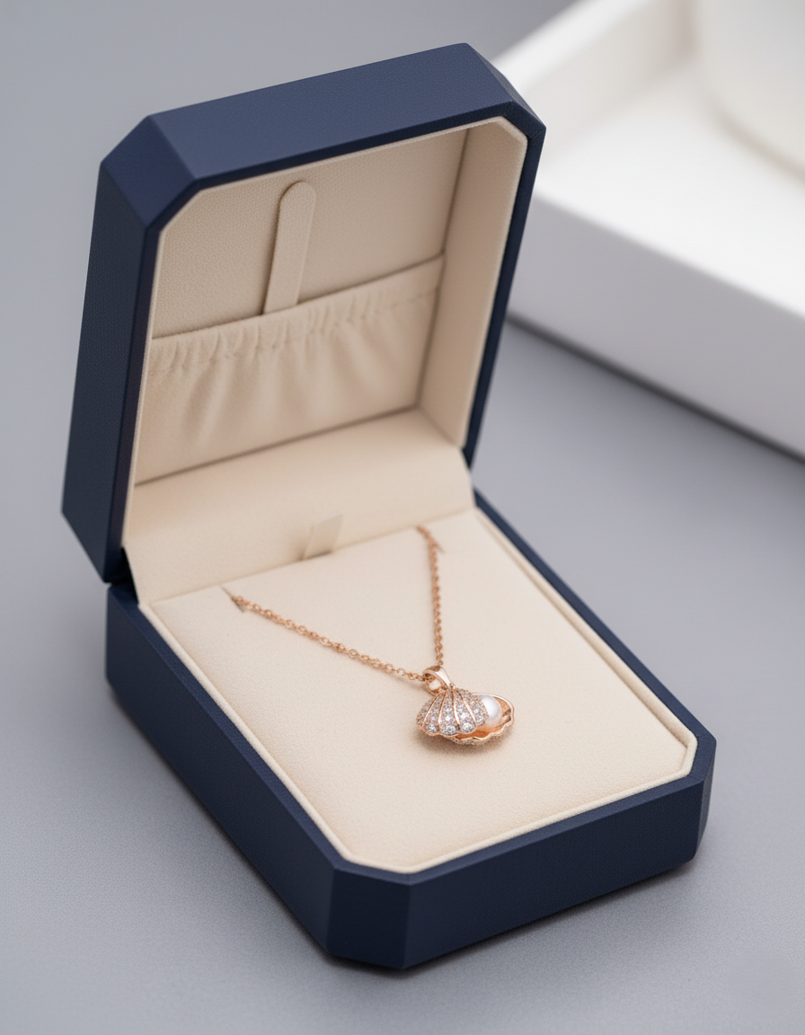 Elegant Pearl Shell Pendant Necklace