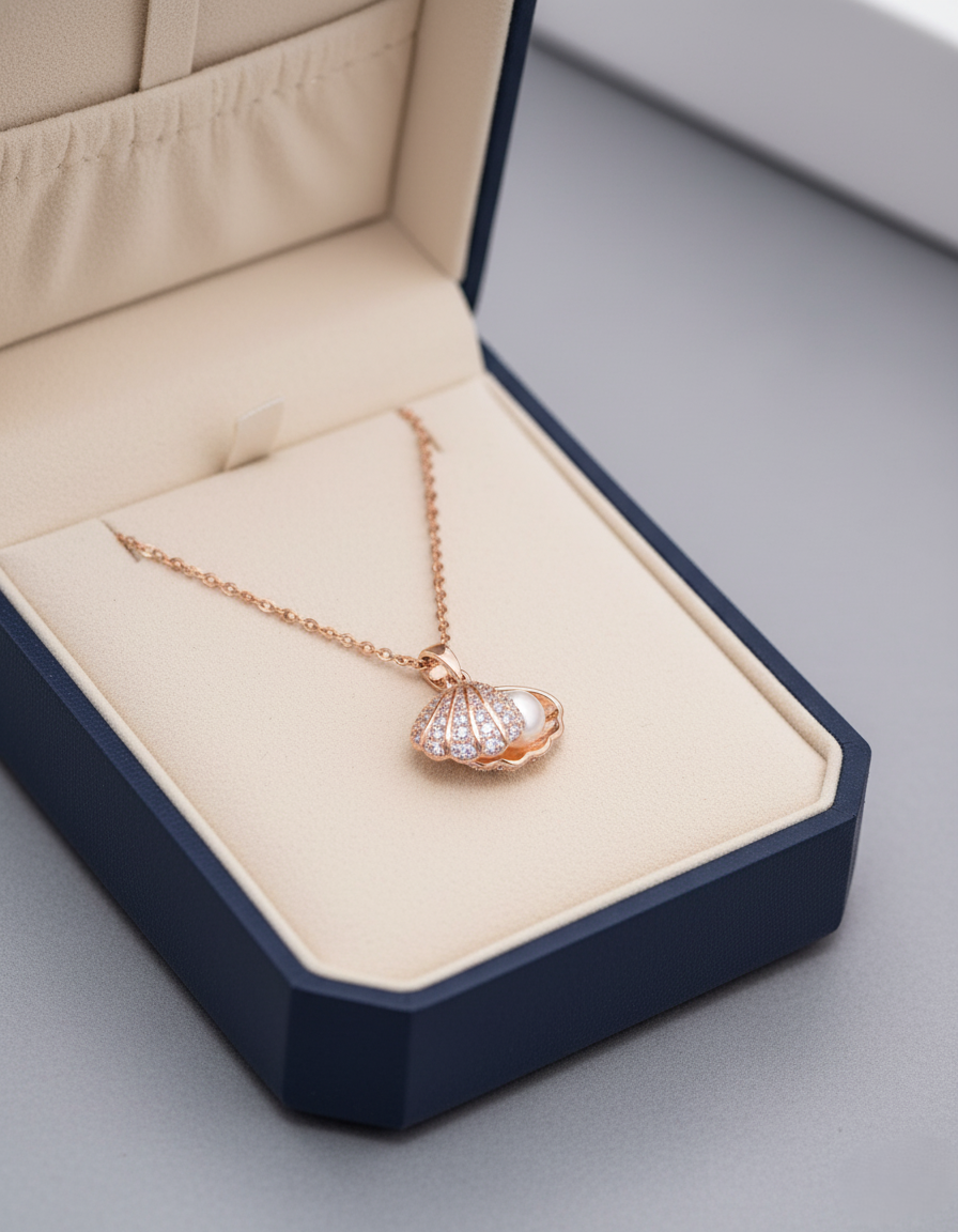 Elegant Pearl Shell Pendant Necklace