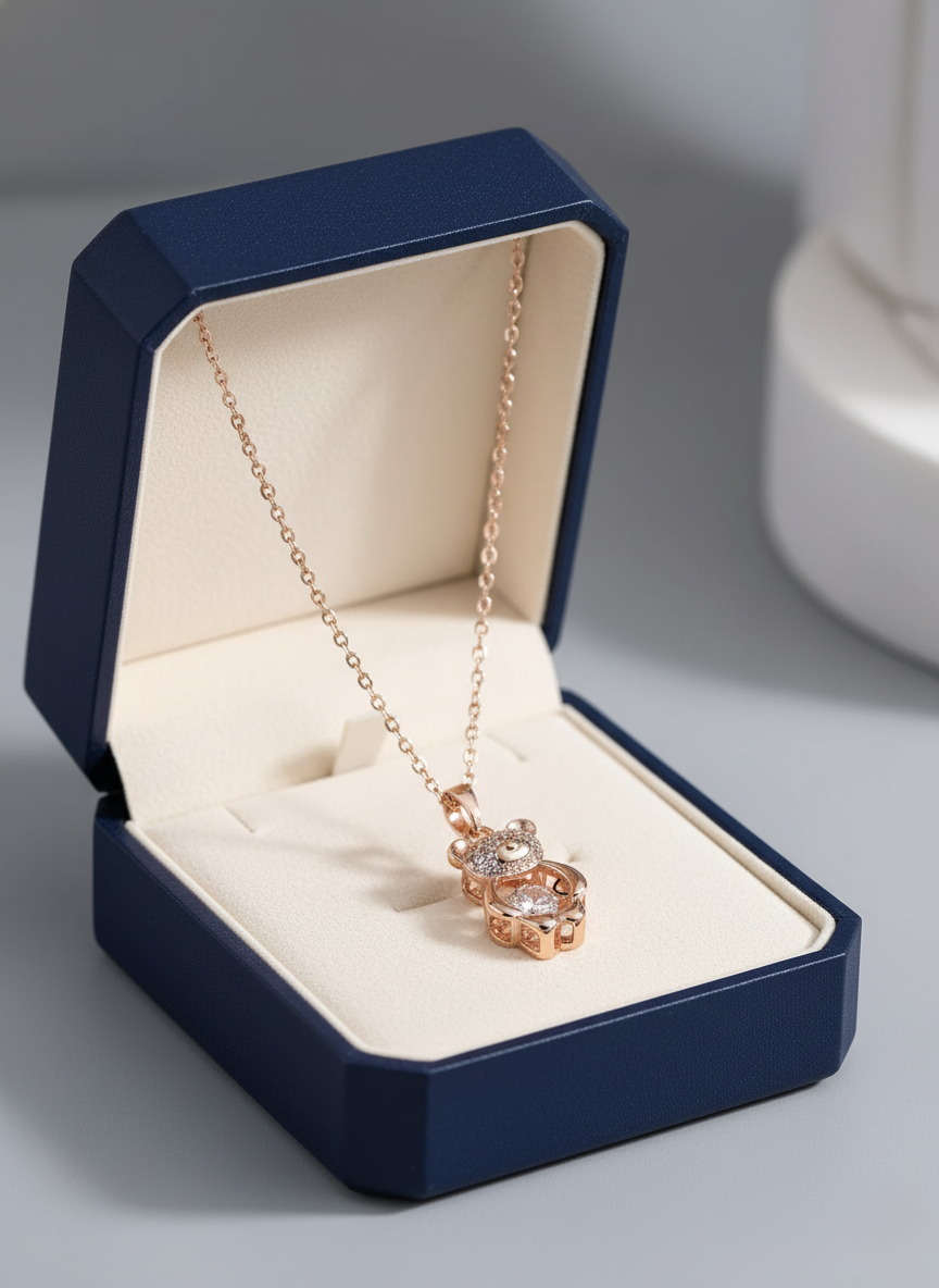 Cute Teddy Bear Pendant Necklace