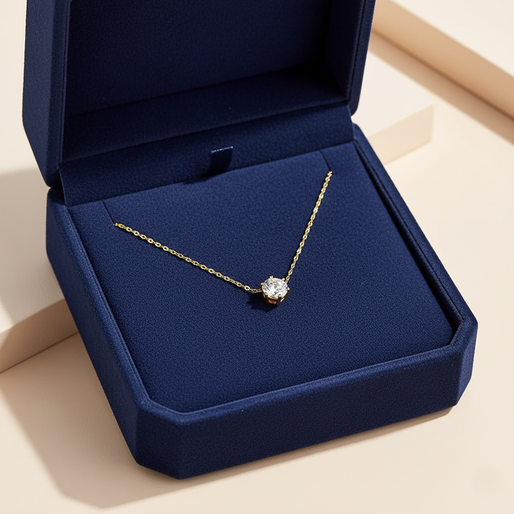 American Diamond Boll Pendant Short Chain For Women's and Girl's