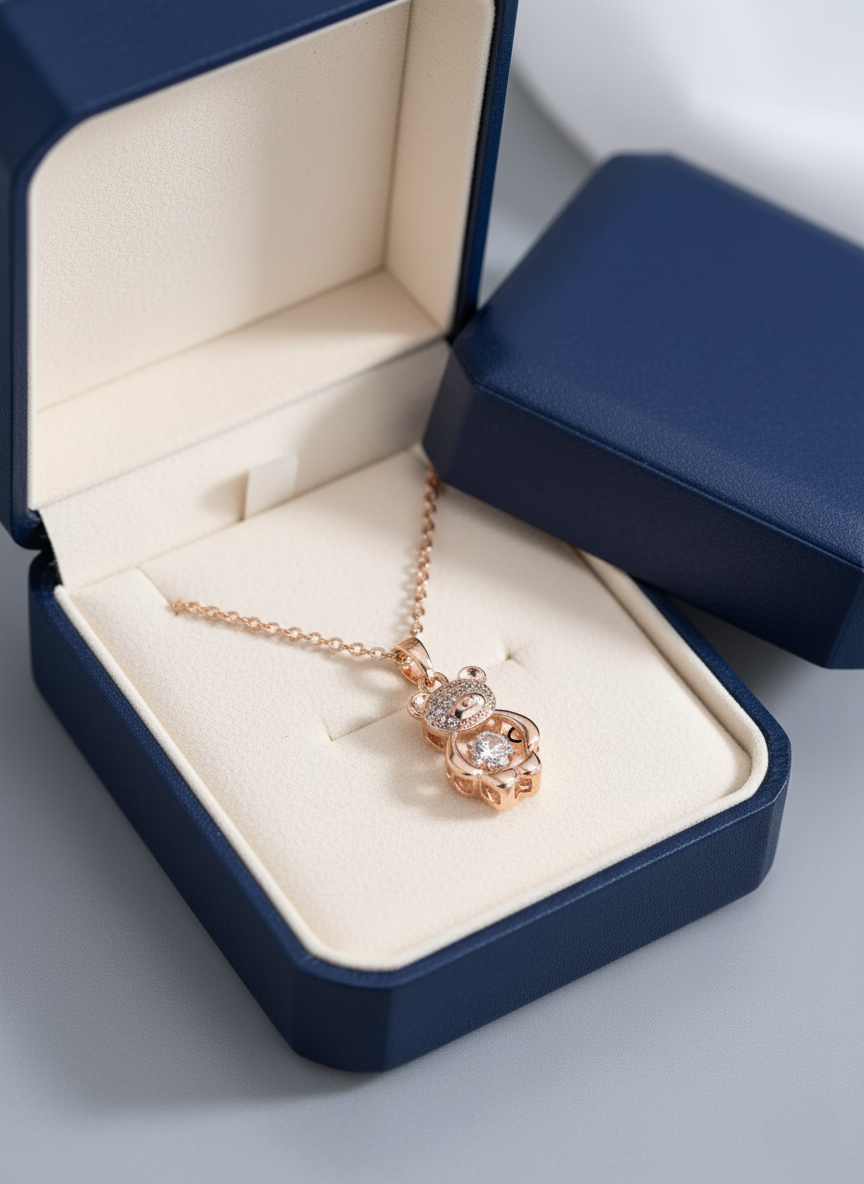 Cute Teddy Bear Pendant Necklace
