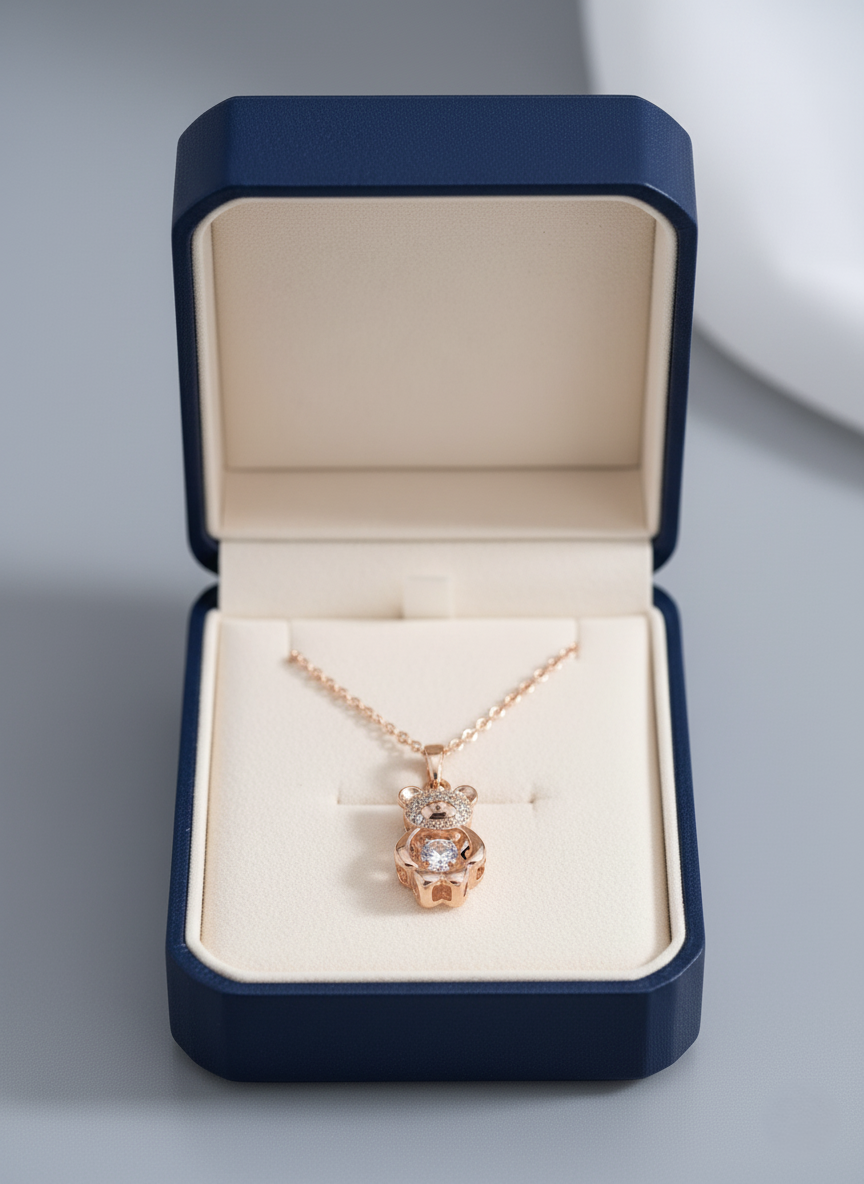 Cute Teddy Bear Pendant Necklace