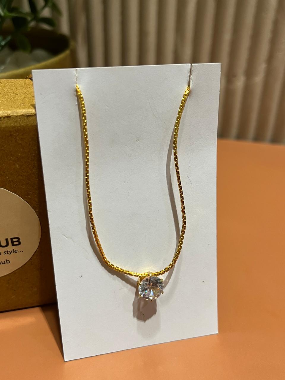 Sparkle Solitaire Necklace