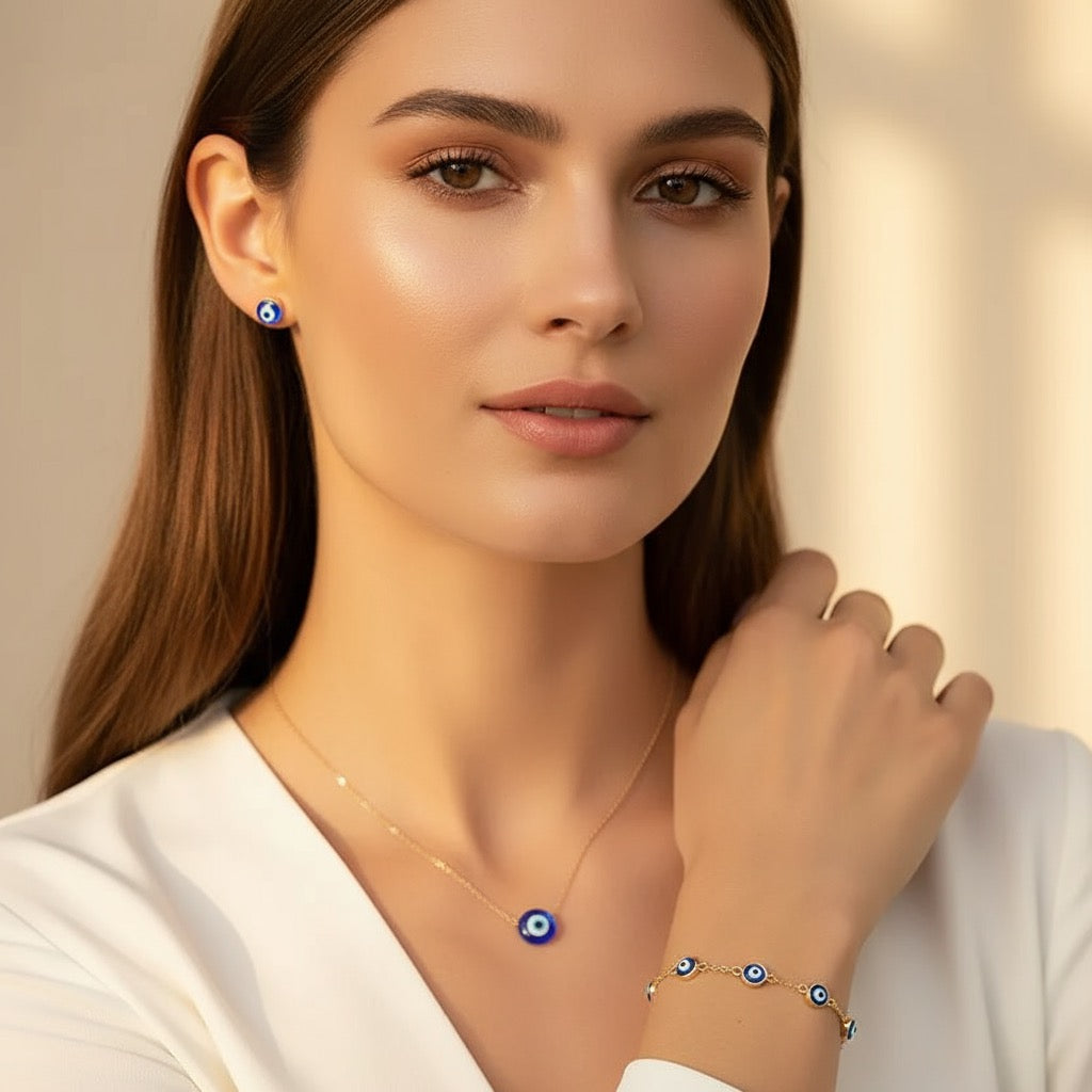 Elegant Necklace Collection – Evil Eye, Heart, Pearl & More pack of 5